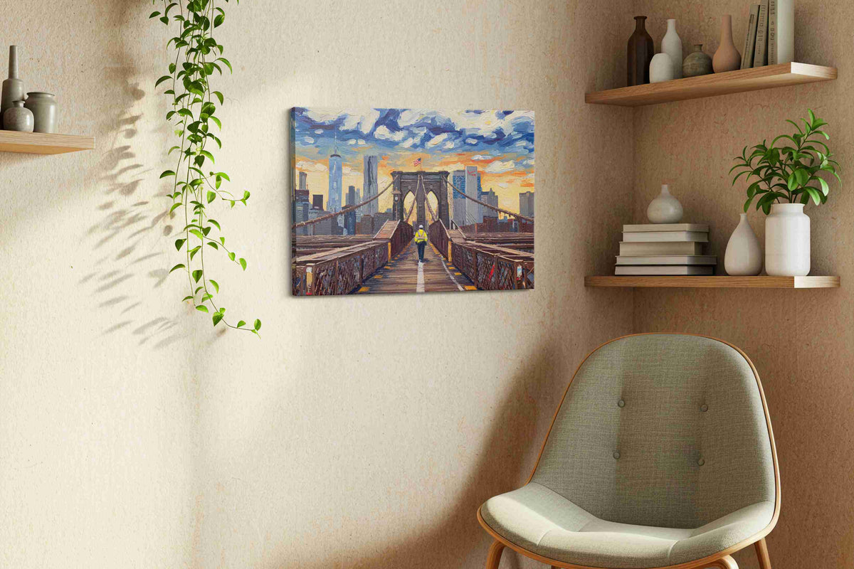 Sunset Passage Over Dreams landmarks canvas print, displayed in a living room