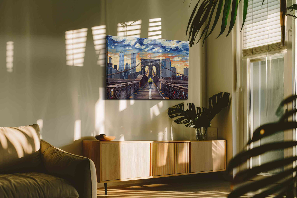 Sunset Passage Over Dreams landmarks canvas print in a hung canvas mockup