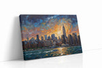 Sunset Symphony Over the Skyline urban canvas print gallery-wrapped landscape canvas studio shot