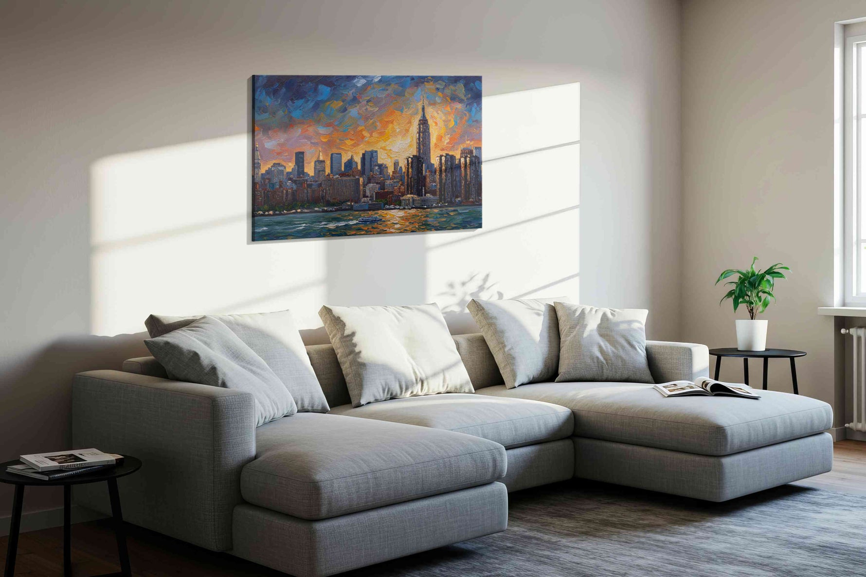 Sunset Symphony Over the Skyline urban canvas print, gallery-wrapped, ready to hang — view 2