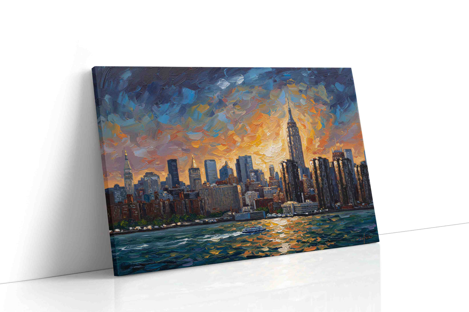 Sunset Symphony Over the Skyline urban canvas print, gallery-wrapped, ready to hang