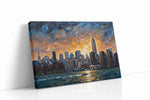 Sunset Symphony Skyline urban canvas print, gallery-wrapped, ready to hang