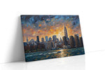 Sunset Symphony Skyline urban canvas print gallery-wrapped landscape canvas studio shot