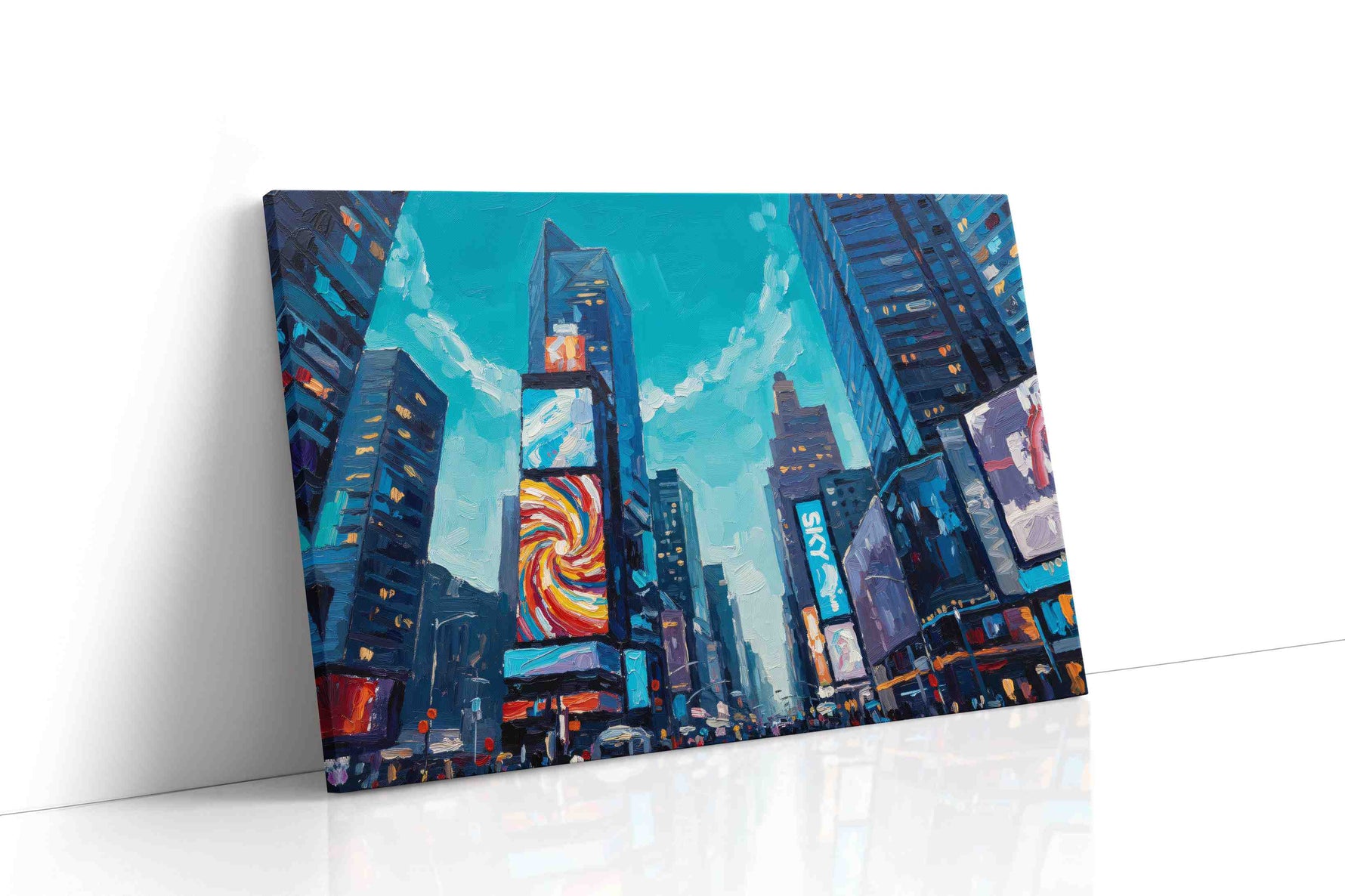 Urban Symphony in Blue urban canvas print, gallery-wrapped, ready to hang