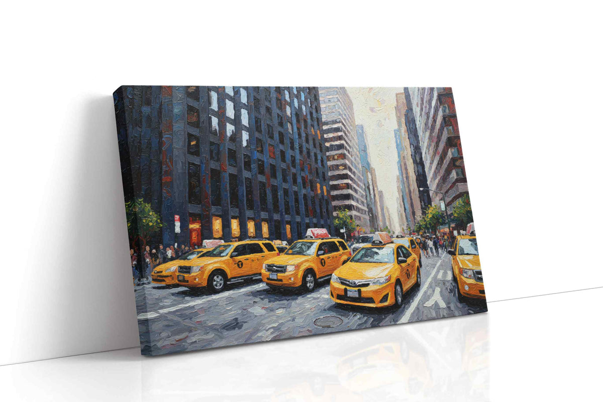 Urban Symphony of Yellow urban canvas print, gallery-wrapped, ready to hang