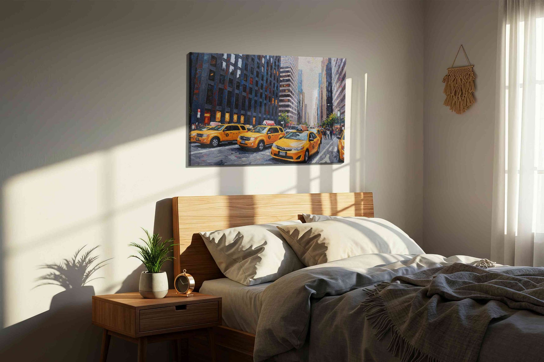 Urban Symphony of Yellow – urban canvas wall art, gallery-wrapped, ready to hang
