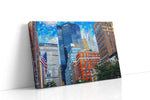 Vibrant Skyscraper Symphony urban canvas print gallery-wrapped landscape canvas studio shot