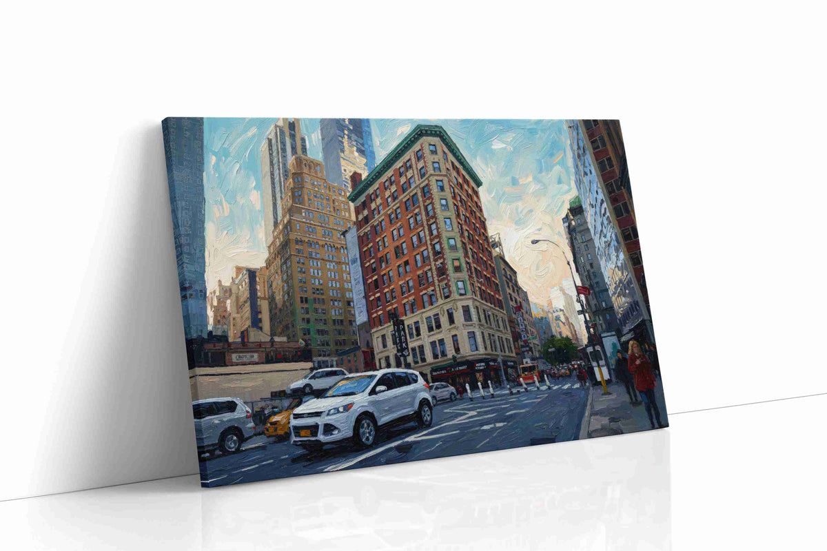Vibrant Urban Symphony II urban canvas print gallery-wrapped landscape canvas studio shot