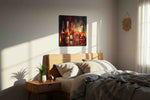 Ethereal Spirits Symphony wine canvas print, displayed in a bedroom