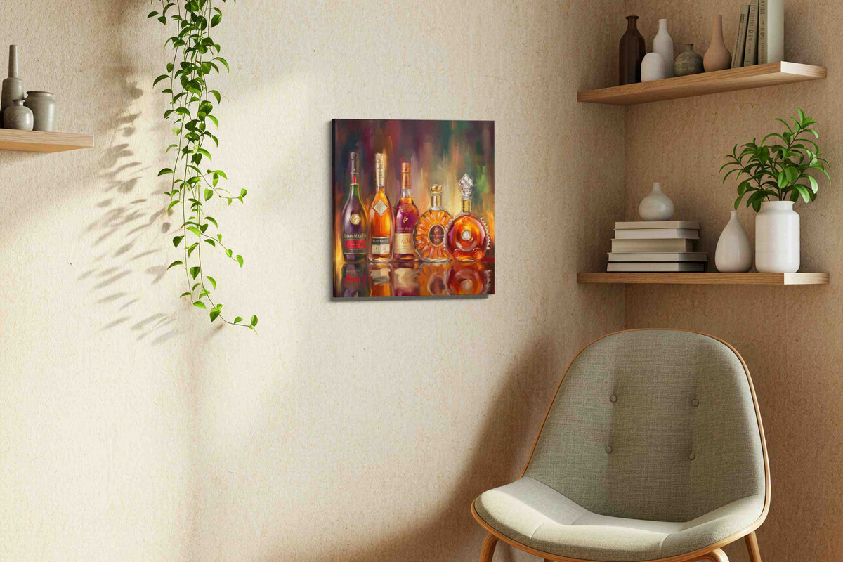 Ethereal Spirits Symphony wine canvas print, displayed in a living room