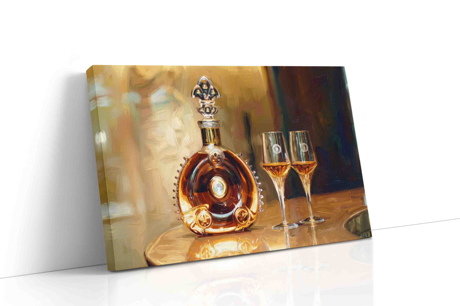 Golden Elixir Reverie wine canvas print, gallery-wrapped, ready to hang