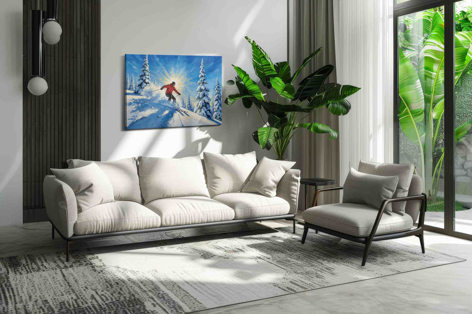 Glide Through Snowy Splendor – sports canvas wall art, gallery-wrapped, ready to hang