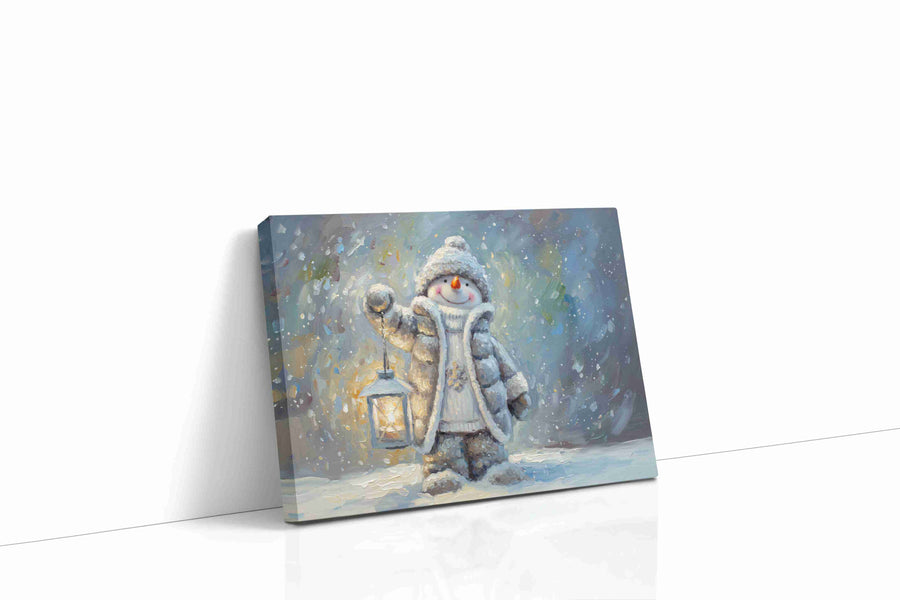 Snowy Lantern Dreams winter canvas print, gallery-wrapped, ready to hang