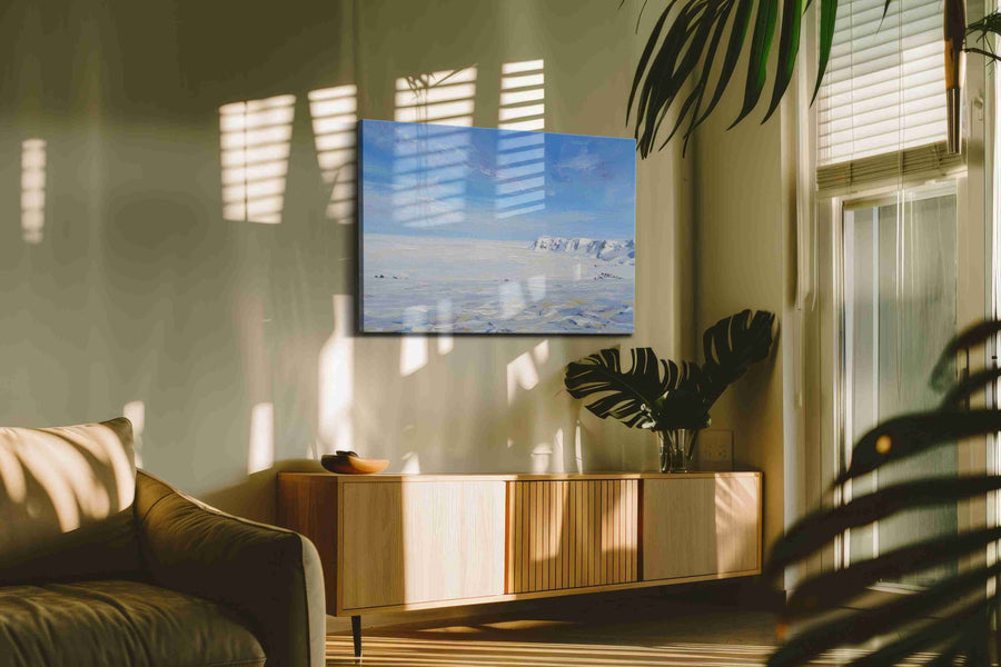 Whispers of Icy Horizons winter canvas print, on wall, lifestyle preview