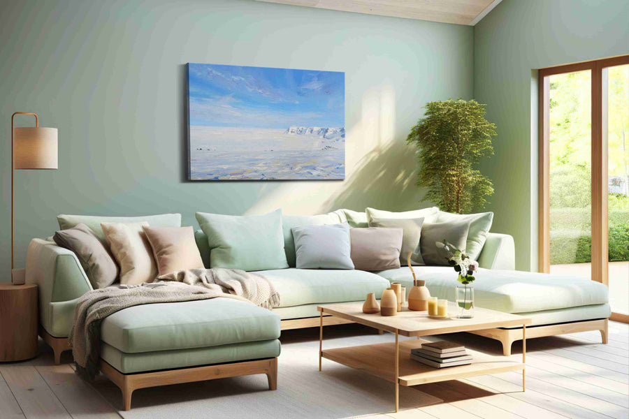 Whispers of Icy Horizons winter canvas print, hanging on wall