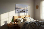 Whispers of Winter Serenity II landscape canvas print, displayed in a bedroom