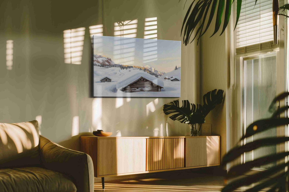 Whispers of Winter Serenity II landscape canvas print, hanging on wall