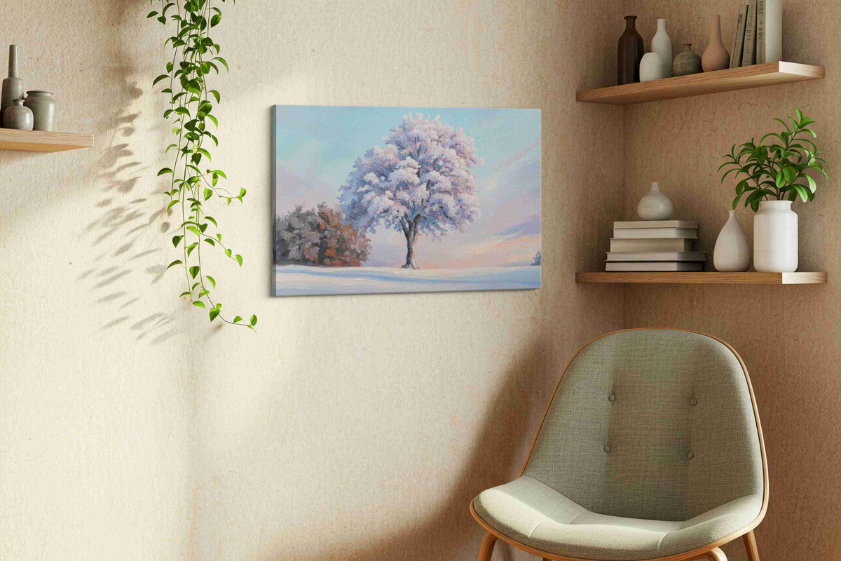 Whispers of Winter's Embrace – landscape canvas wall art, gallery-wrapped, ready to hang