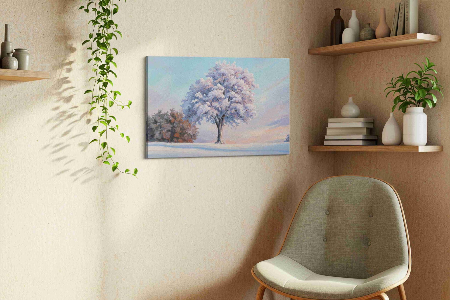Whispers of Winter's Embrace – landscape canvas wall art, gallery-wrapped, ready to hang