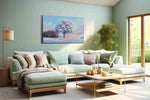 Whispers of Winter's Embrace landscape canvas print, hanging on wall