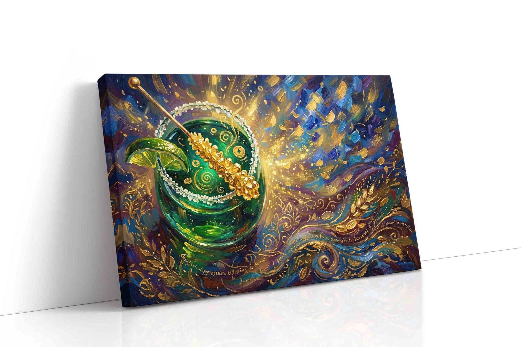 Emerald Elixir Symphony fortune canvas print gallery-wrapped landscape canvas studio shot
