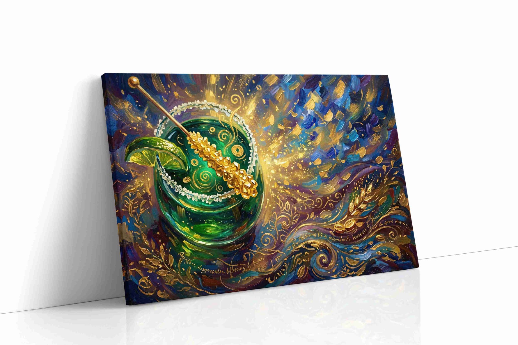 Emerald Elixir Symphony fortune canvas print, gallery-wrapped, ready to hang