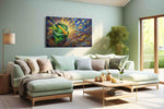 Emerald Elixir Symphony fortune canvas print, hanging on wall