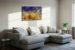 Golden Dreams Unveiled fortune canvas print, displayed in a living room