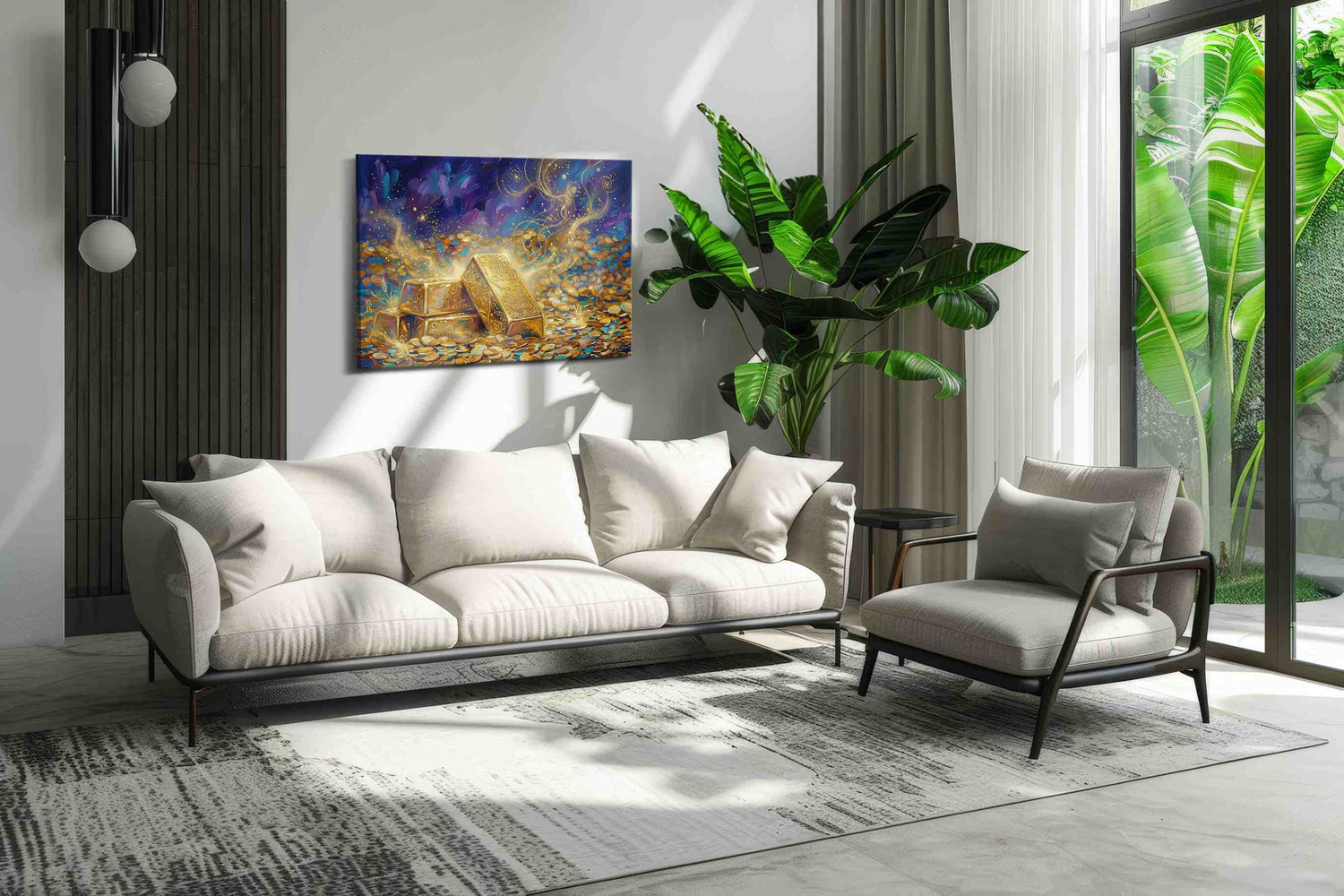 Golden Dreams Unveiled – fortune canvas wall art, gallery-wrapped, ready to hang