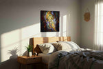 Lavish Whirlwind fortune canvas print, displayed in a bedroom