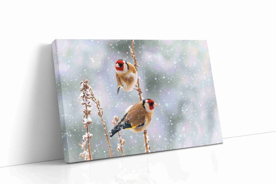 Winter's Winged Companions winter canvas print gallery-wrapped landscape canvas studio shot
