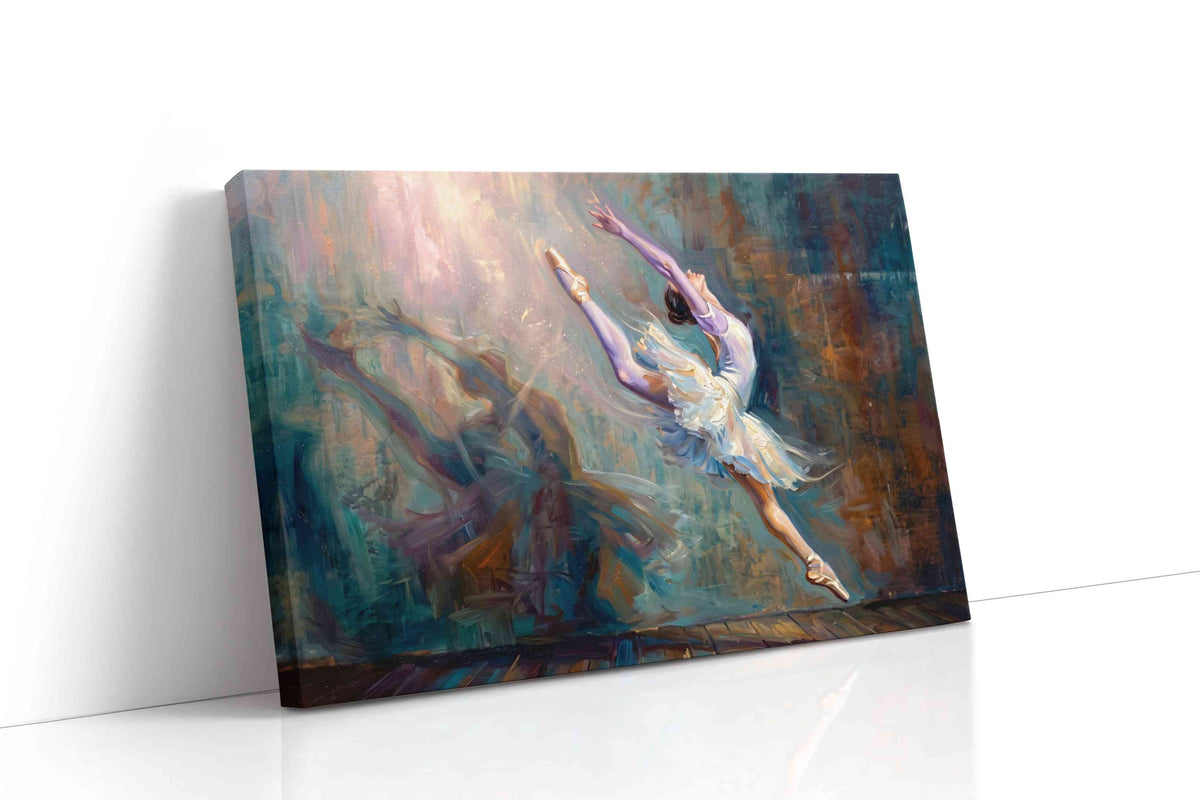 Ethereal Leap of Grace dancing canvas print gallery-wrapped landscape canvas studio shot