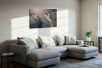 Ethereal Leap of Grace dancing canvas print in a living room scene