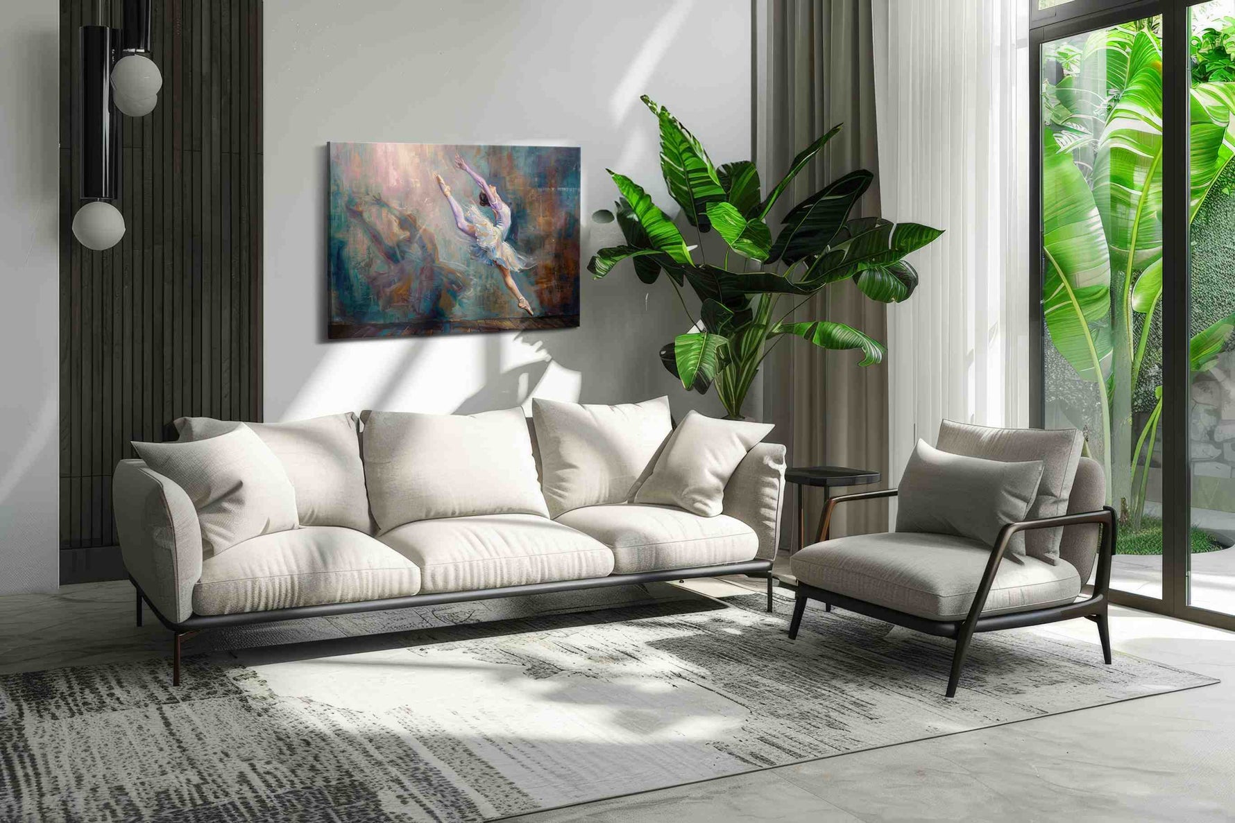 Ethereal Leap of Grace dancing canvas print, on wall, lifestyle preview