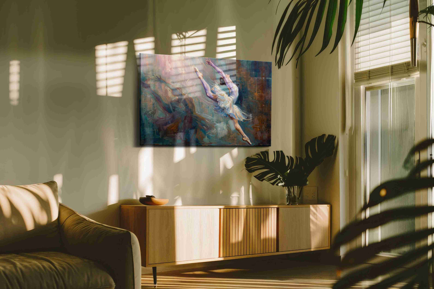 Ethereal Leap of Grace – dancing canvas wall art, gallery-wrapped, ready to hang