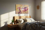 Waltz of Light dancing canvas print, displayed in a bedroom