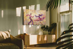 Waltz of Light dancing canvas print in a contemporary interior mockup