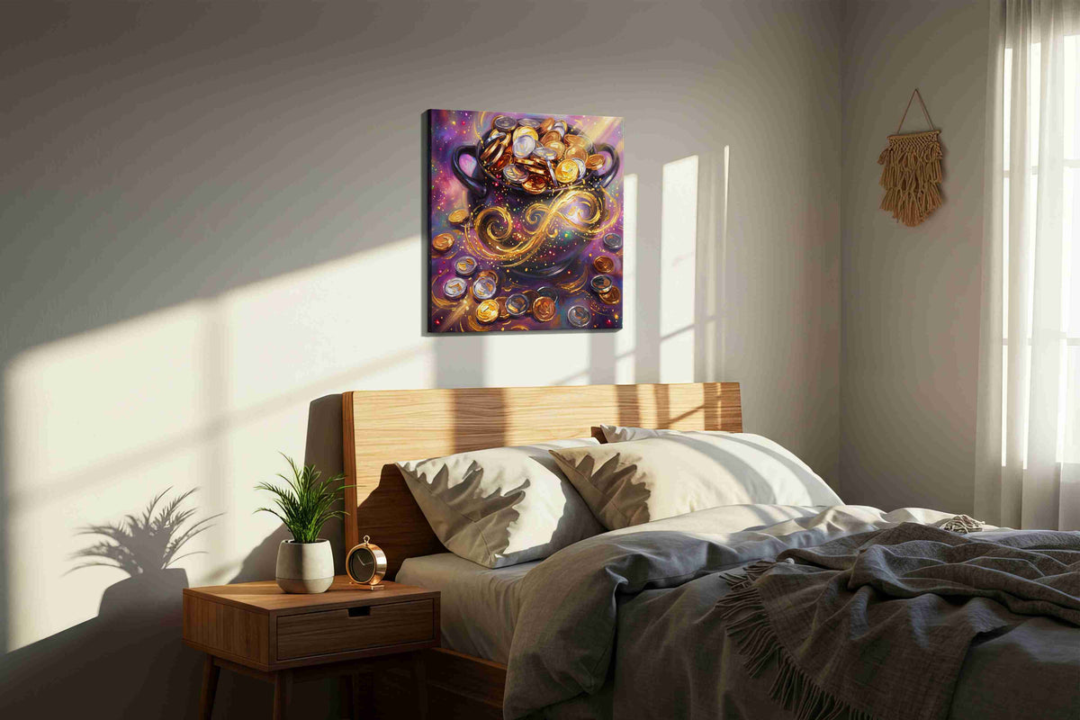 Cauldron of Endless Riches – fortune canvas wall art, gallery-wrapped, ready to hang