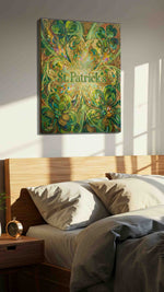 Emerald Whirl of Fortune – fortune canvas wall art, gallery-wrapped, ready to hang