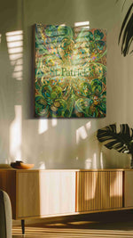 Emerald Whirl of Fortune fortune canvas print in a hung canvas mockup