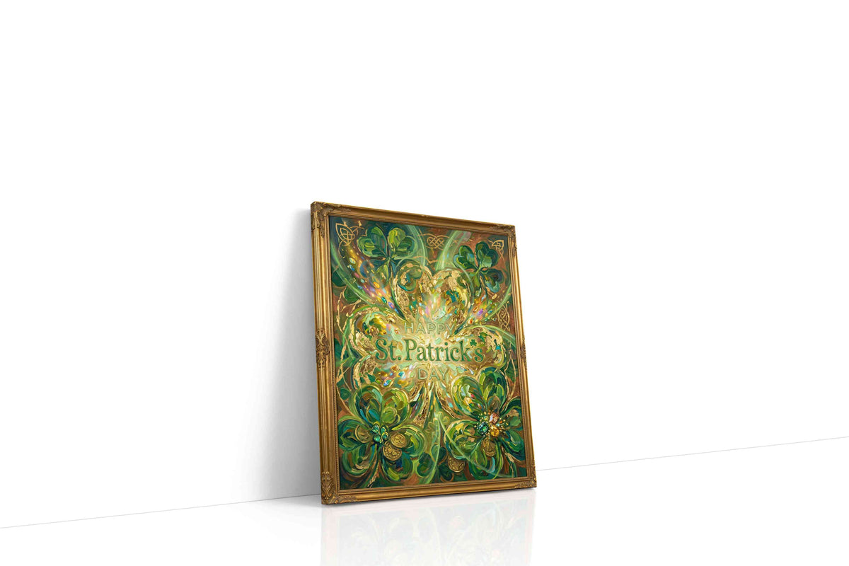 Emerald Whirl of Fortune fortune canvas print, gallery-wrapped, ready to hang