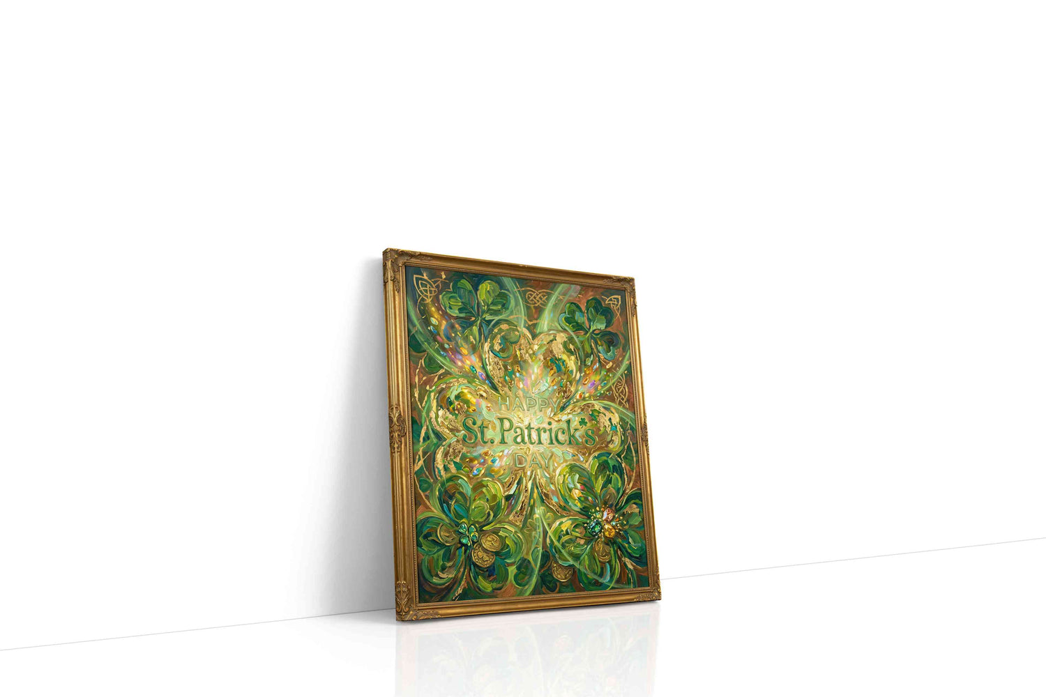 Emerald Whirl of Fortune fortune canvas print, gallery-wrapped, ready to hang