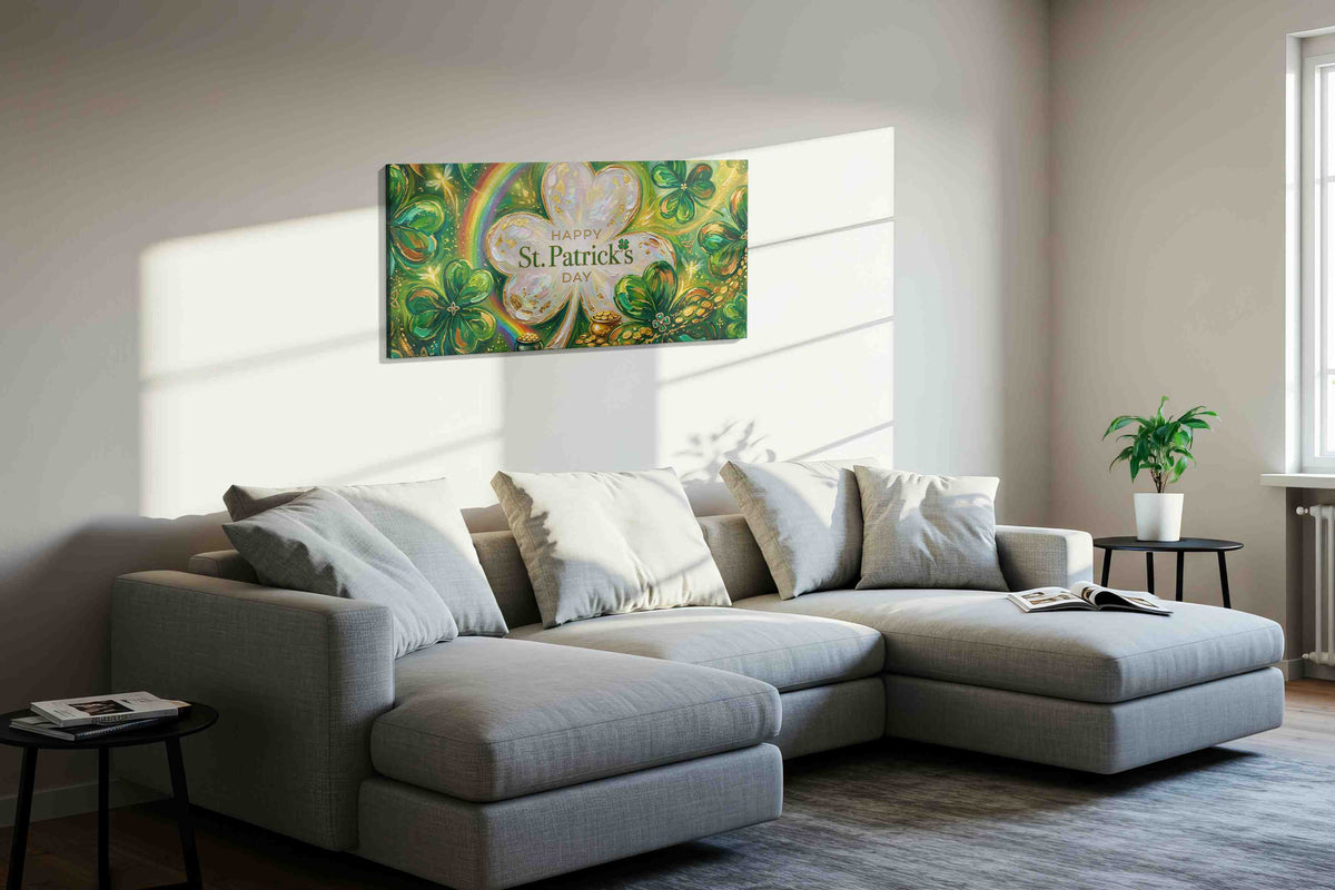 Emerald Wishes & Golden Dreams – fortune canvas wall art, gallery-wrapped, ready to hang