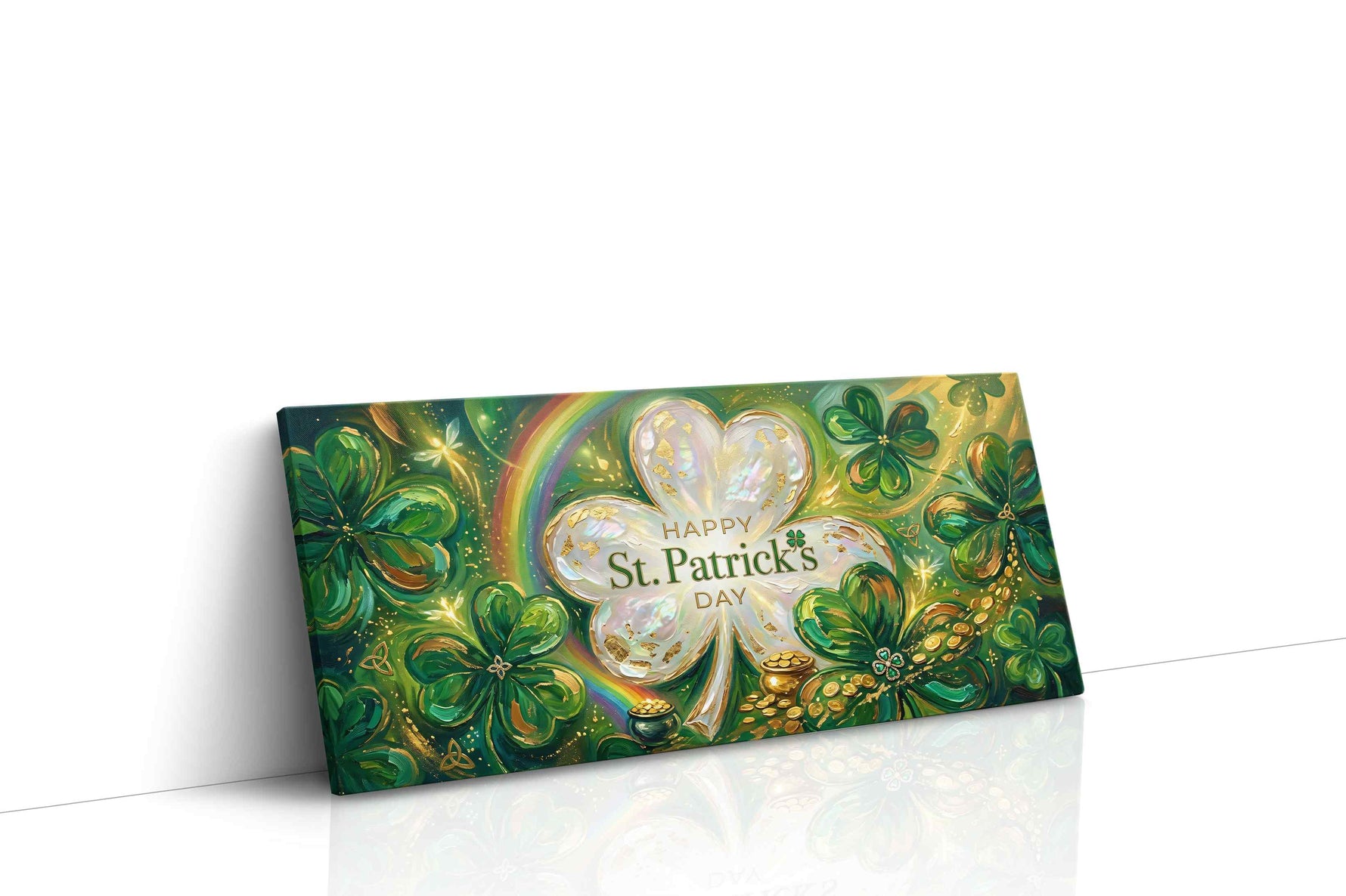 Emerald Wishes & Golden Dreams fortune canvas print, gallery-wrapped, ready to hang