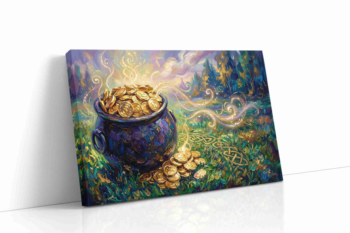 Luminescent Fortune's Cauldron fortune canvas print gallery-wrapped landscape canvas studio shot