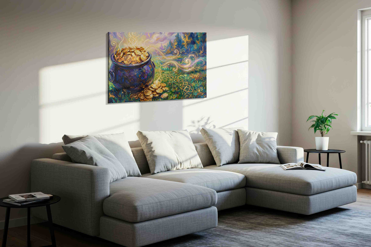Luminescent Fortune's Cauldron – fortune canvas wall art, gallery-wrapped, ready to hang