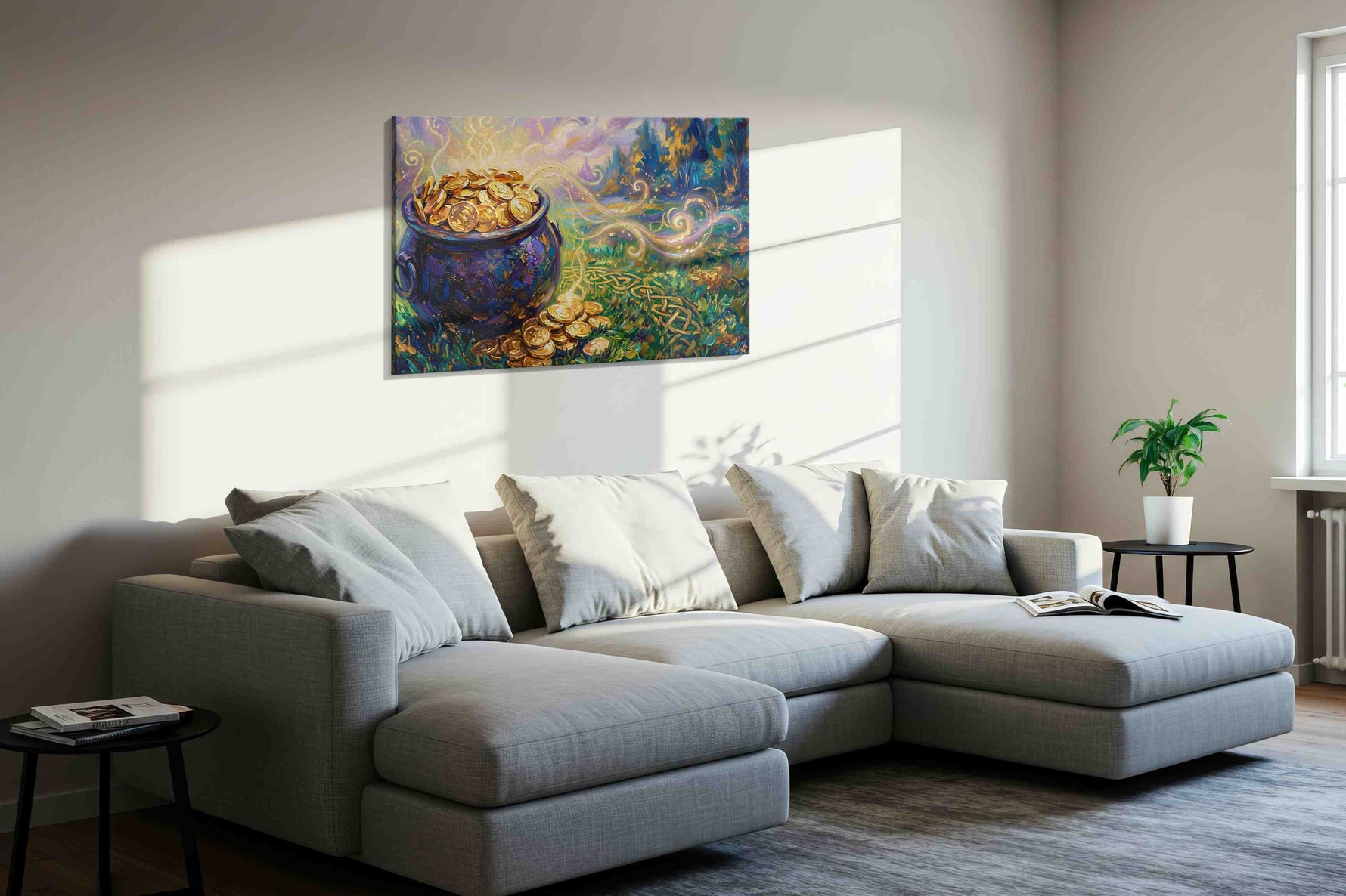 Luminescent Fortune's Cauldron – fortune canvas wall art, gallery-wrapped, ready to hang