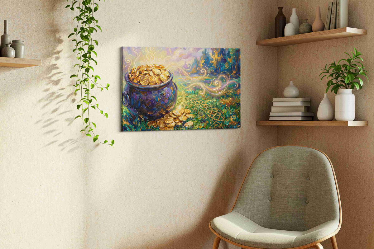Luminescent Fortune's Cauldron fortune canvas print, hanging on wall — view 2