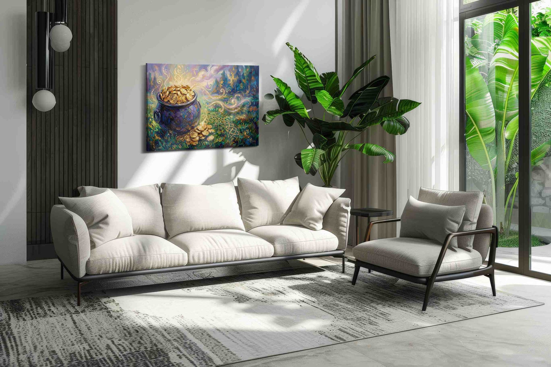 Luminescent Fortune's Cauldron fortune canvas print in a hung canvas mockup