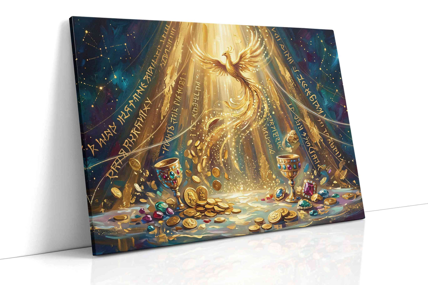 Phoenix's Radiant Ascension – fortune canvas wall art, gallery-wrapped, ready to hang
